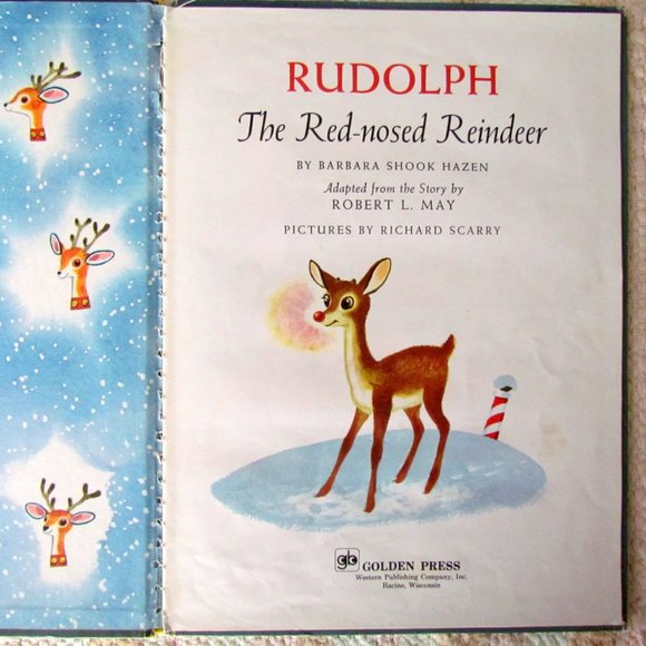 RUDOLPH THE RED-NOSED REINDEER VINTAGE 1958 GOLDEN BOOK, LARGE HARDBACK, EUC - Picture 3 of 7